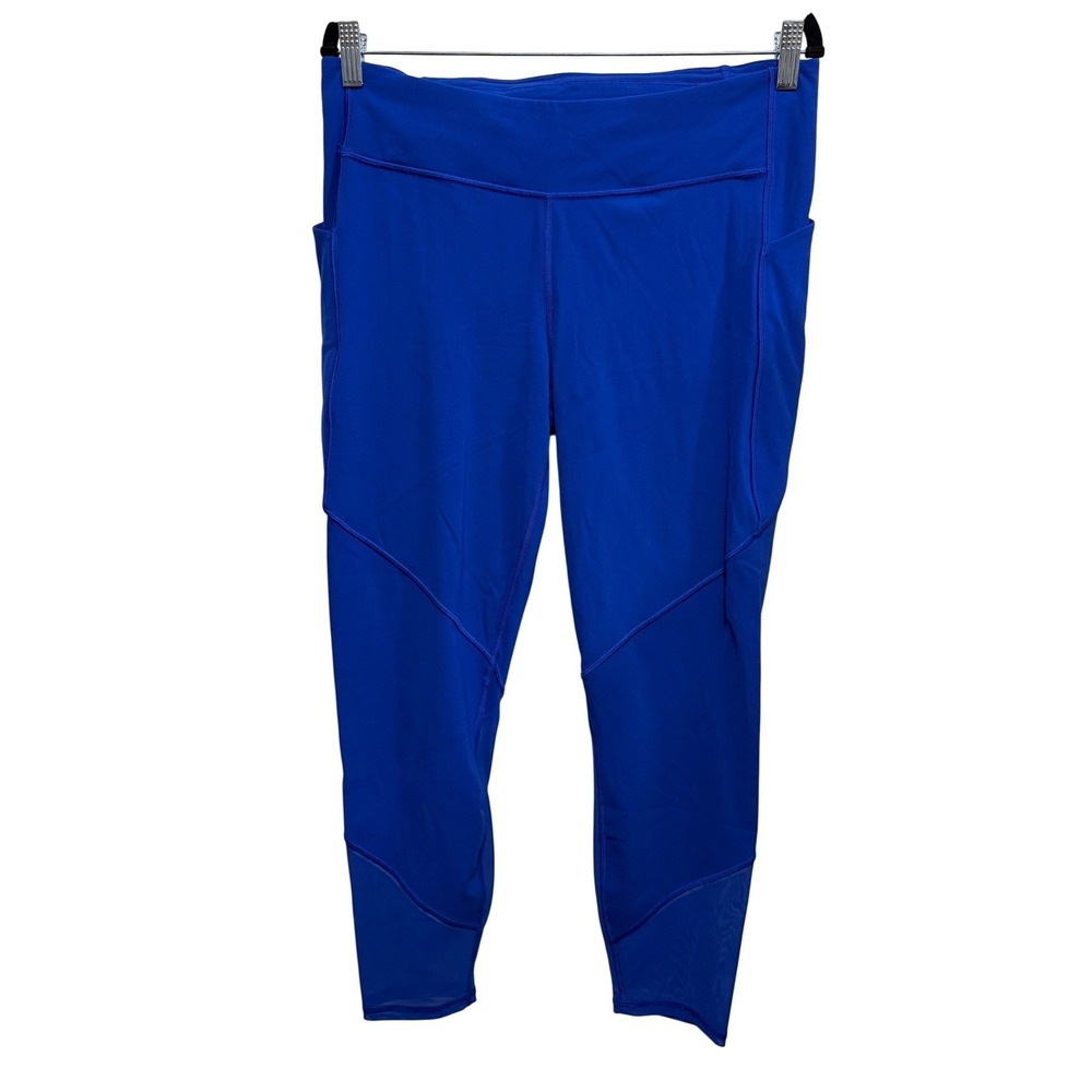 Lululemon Gait Keeper 7/8 Tight Cerulean Blue Mesh Running Leggings Size 12